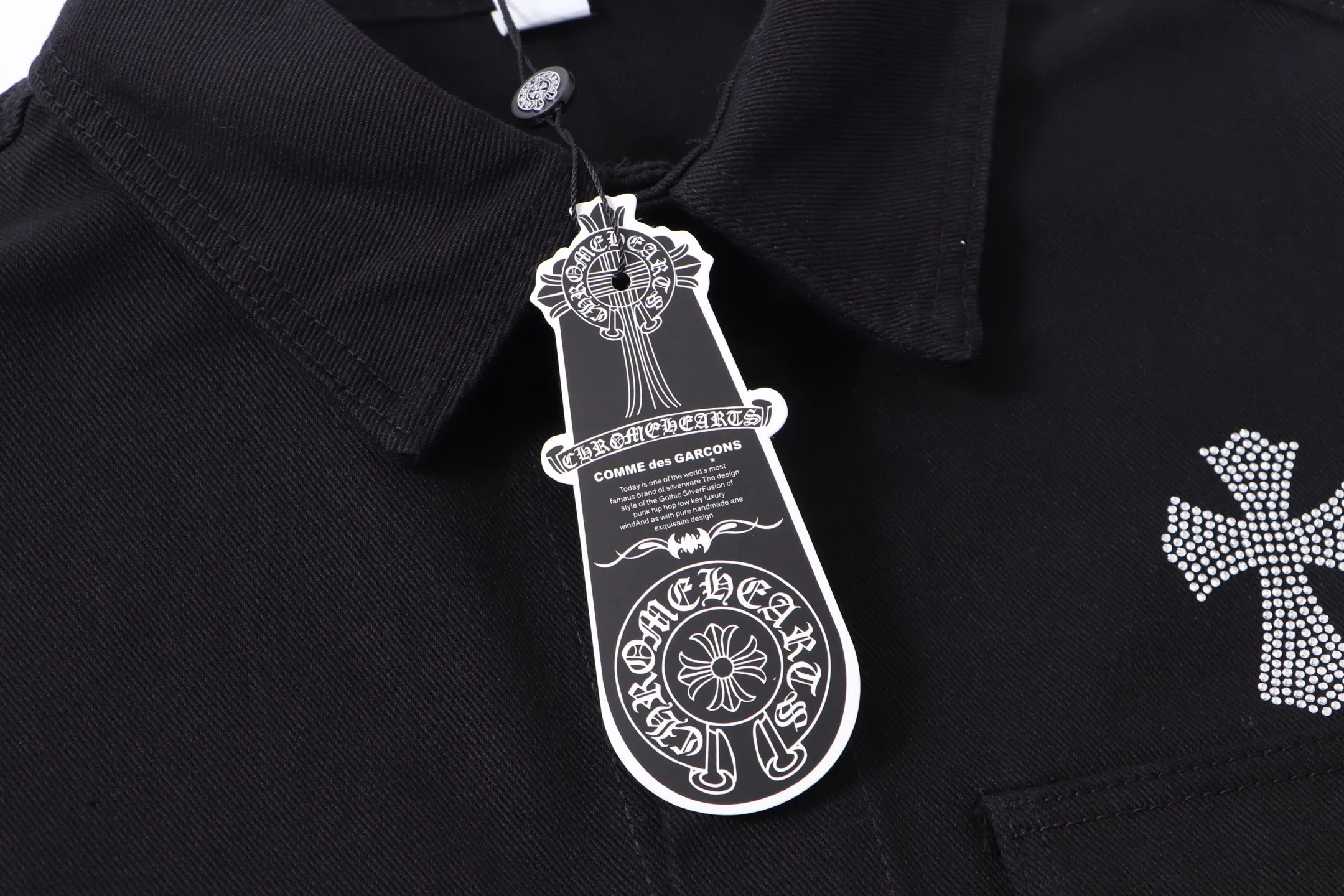 P370 Chrome Hearts Chrome Hearts Horseshoe Cross Shirt Denim Jacket Color: Black Size: M L XL XXL XXXL